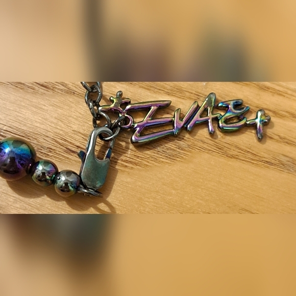 EVAE Mob ASAP Rocky Metallic Rainbow Emo Goth Skull Chain Necklace Jewelry - Picture 5 of 5